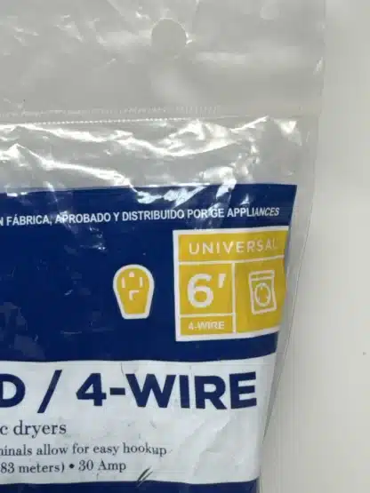 GE Dryer 30A Power Cord 4 Wire - Image 4