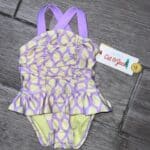 Baby Lemon Ruffle Bathing Suit With Convenient Snaps Size 0-3M