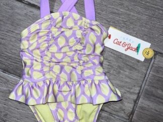 Baby Lemon Ruffle Bathing Suit With Convenient Snaps Size 0-3M