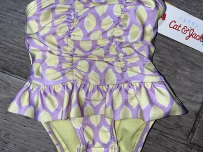 Baby Lemon Ruffle Bathing Suit With Convenient Snaps Size 0-3M