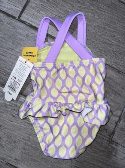 Baby Lemon Ruffle Bathing Suit With Convenient Snaps Size 0-3M