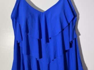 Women’s Blue Tiered Tankini Swim Top Aqua Green Size 2x