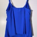 Women’s Blue Tiered Tankini Swim Top Aqua Green Size 2x