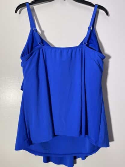 Women’s Blue Tiered Tankini Swim Top Aqua Green Size 2x