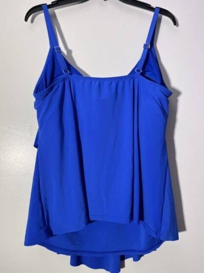 Women’s Blue Tiered Tankini Swim Top Aqua Green Size 2x