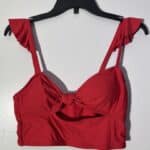 Women's Sea Angel Red Ruffled Bikini Top Size Large