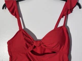 Women's Sea Angel Red Ruffled Bikini Top Size Large