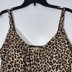 Woman’s Aqua Green Tiered Animal Print Tankini Top Size 2x