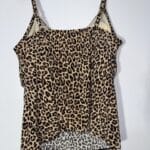 Woman’s Aqua Green Tiered Animal Print Tankini Top Size 2x