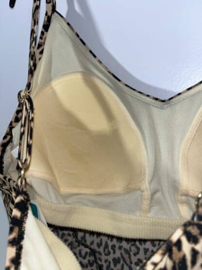 Woman’s Aqua Green Tiered Animal Print Tankini Top Size 2x