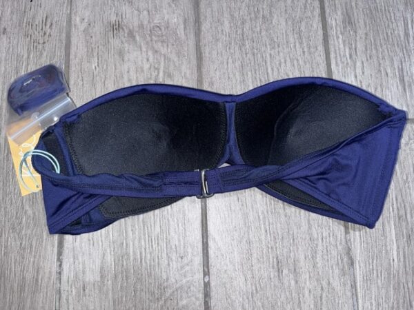 Kona Sol Women’s Twist Front Bandeau Bikini Top – Navy Blue, Removable Straps, Size Large - Image 2