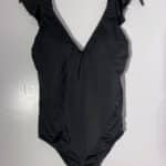 IMG 6795 Women's Ruffle Sleeve One Piece Black Swimsuit Size Small