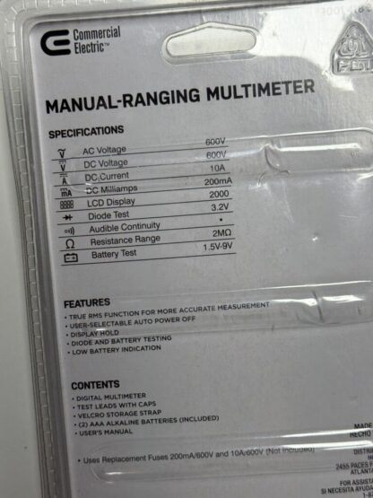 Multi Ranging Multimeter Commercial Electric - Image 5