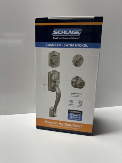 IMG 3954 Medium rotated Schlage Camelot Satin Nickel Front Entry Handleset