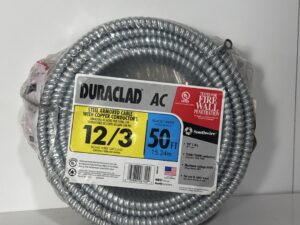 Southwire Armored Cable Steel Jacket, 12/3 ACT, 50 Ft.