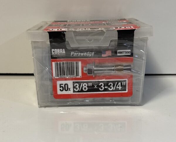 Cobra Parawedge Concrete Anchors 50 pack 3/8 x 3-3/4 - Image 5