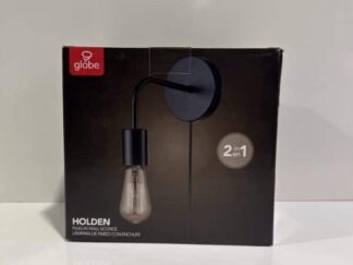 Globe Holden Matte Black Plug In Wall Sconce