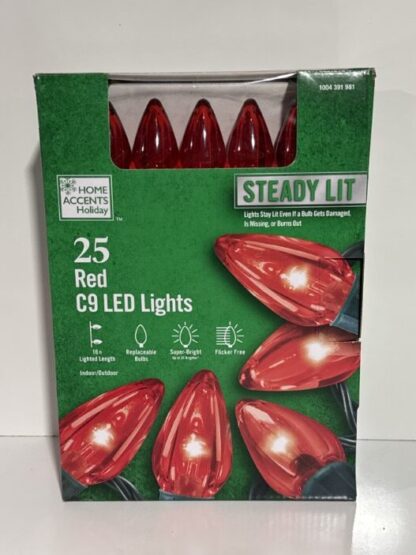 Home Accents 25 Red C9 LED Lights