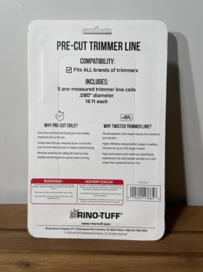 RinoTuff Precut Trimmer Line 5 pack .08 - Image 2