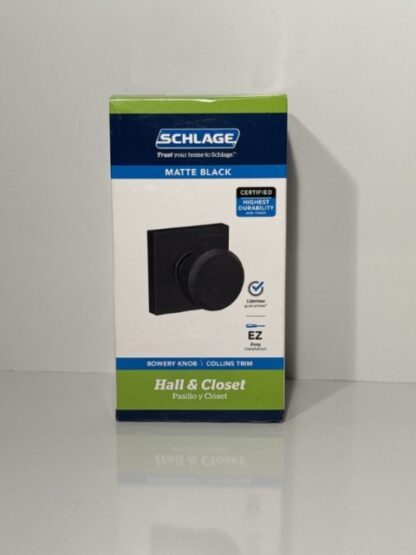 Schlage Matte Black Passage Hall/Closet Door Knob