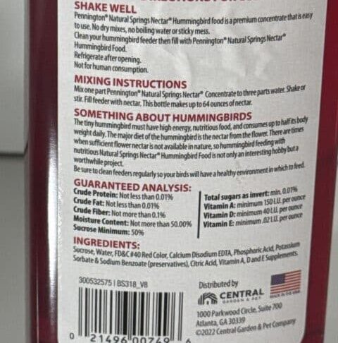 Pennington 16 oz. Hummingbird Nectar Concentrate – Natural Springs Formula with Added Vitamins - Image 4