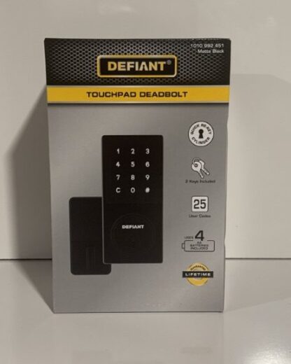 Touchpad Deadbolt Matte Black - Defiant