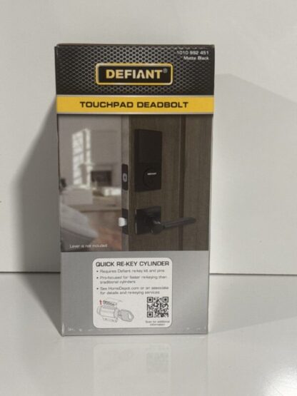 Touchpad Deadbolt Matte Black - Defiant - Image 5