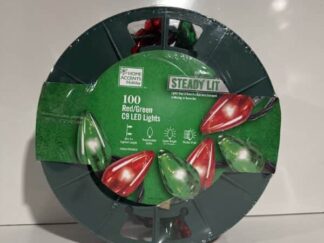 100 Red and Green Steady LIT C9 LED Lights Home Accents