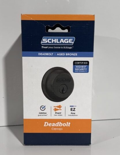 Schlage Double Cylinder Deadbolt Aged Bronze