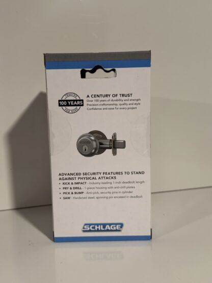 Schlage Satin Chrome Single Cylinder Deadbolt - Image 4