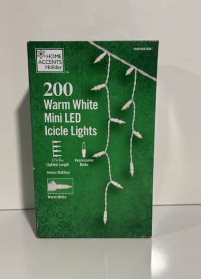 200 Warm White Mini LED Icicle Lights