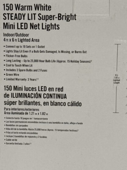 150 Count Warm White Net Lights Steady Lit - Image 2