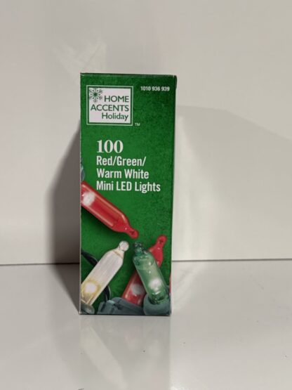 100 Red Green and White Mini LED String Lights - Image 2