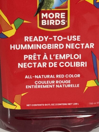 More Birds 64 Oz Red Ready To Use Hummingbird Nectar MB700 - Image 2