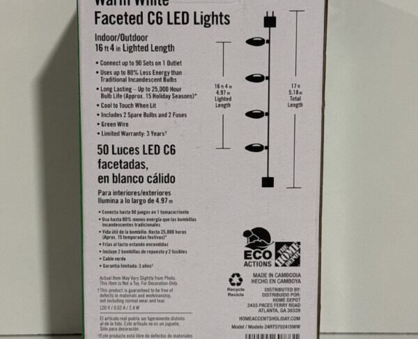 50 Warm White C6 LED Lights Home Accents - Image 2