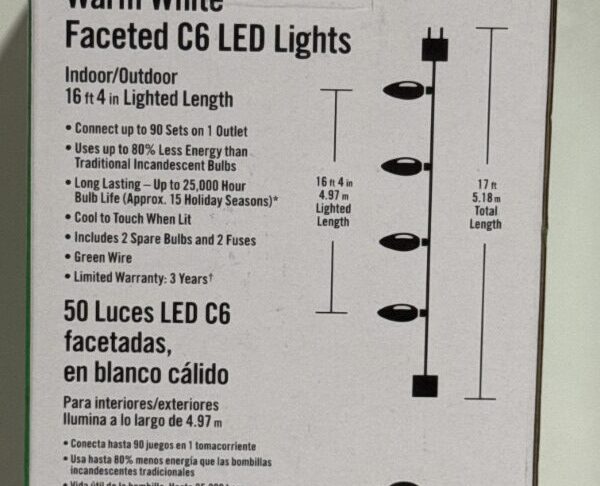 50 Warm White C6 LED Lights Home Accents - Image 3
