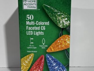 50 Multi Colored Faceted C6 LED String Lights Home Accents