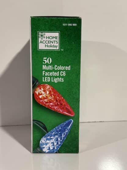 50 Multi Colored Faceted C6 LED String Lights Home Accents - Image 2