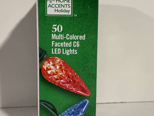 50 Multi Colored Faceted C6 LED String Lights Home Accents - Image 2
