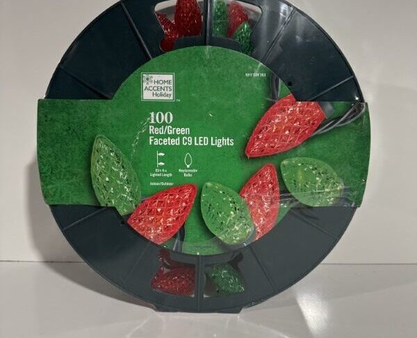 Red and Green Faceted C9 LED Lights Home Accents