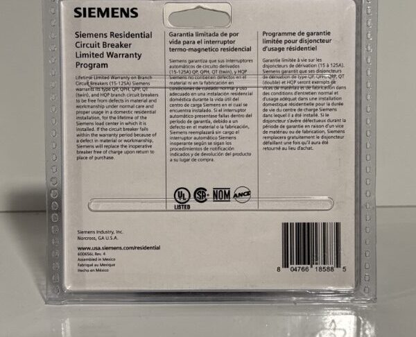 2 Pole Circuit Breaker 70A Siemens - Image 3
