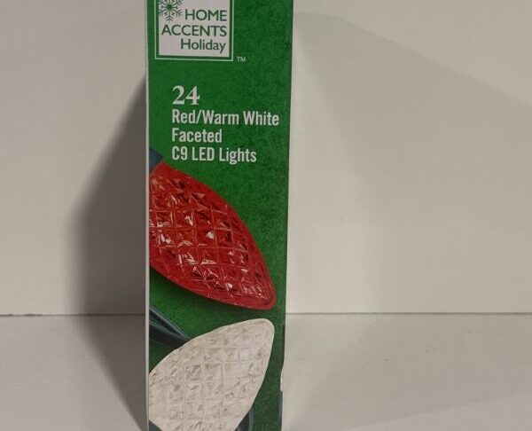 24 Red and Warm White Faceted C9 LED Home Accents - Image 2