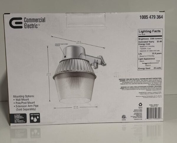 3300 Lumen LED Area Light Commercial Electric - Image 3