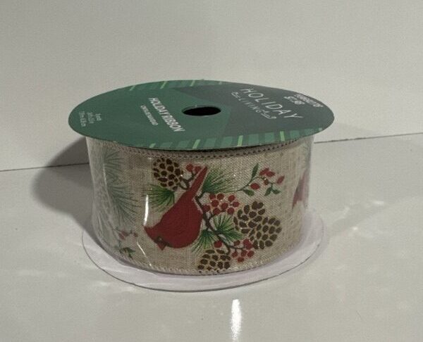 Holiday Ribbon Red Cardinal Holiday Living 8 Yards - Image 2