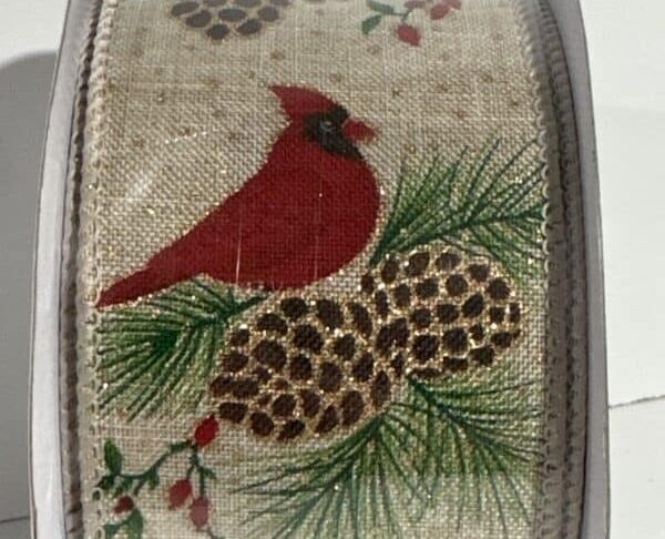 Holiday Ribbon Red Cardinal Holiday Living 8 Yards - Image 6