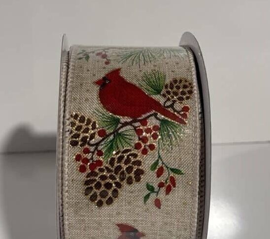 Holiday Ribbon Red Cardinal Holiday Living 8 Yards