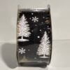 Black Holiday Ribbon White and Gold Pine Trees Holiday Living 8 Yards - Image 4