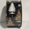 Black Holiday Ribbon White and Gold Pine Trees Holiday Living 8 Yards - Image 3