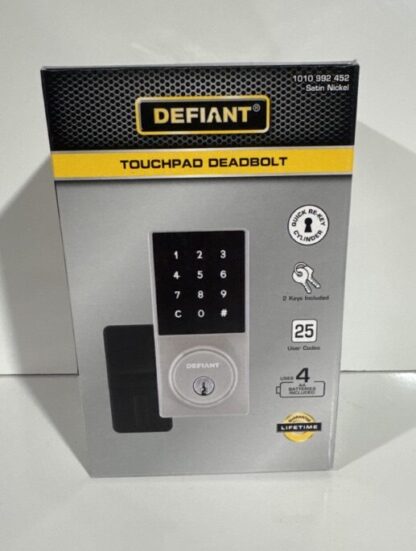 Touch Pad Deadbolt Satin Nickel - Defiant