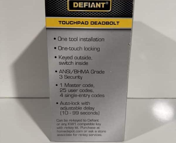 Touch Pad Deadbolt Satin Nickel - Defiant - Image 5